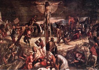 雅格佈 羅佈斯提 丁托列托 Crucifixion detail 雅格佈 羅佈斯提 丁托列托 Crucifixion detail